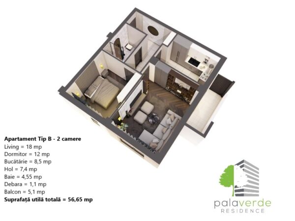 Apartament Tip B - 2 camere